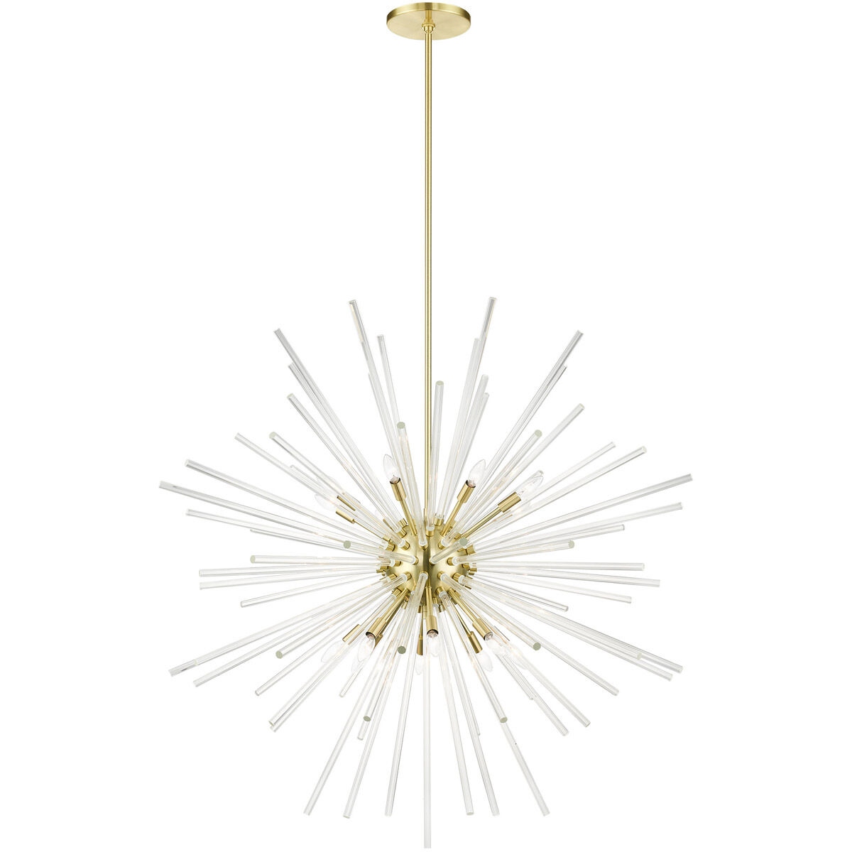 Utopia 16 Light 50 inch Satin Brass Foyer Pendant Chandelier Ceiling Light