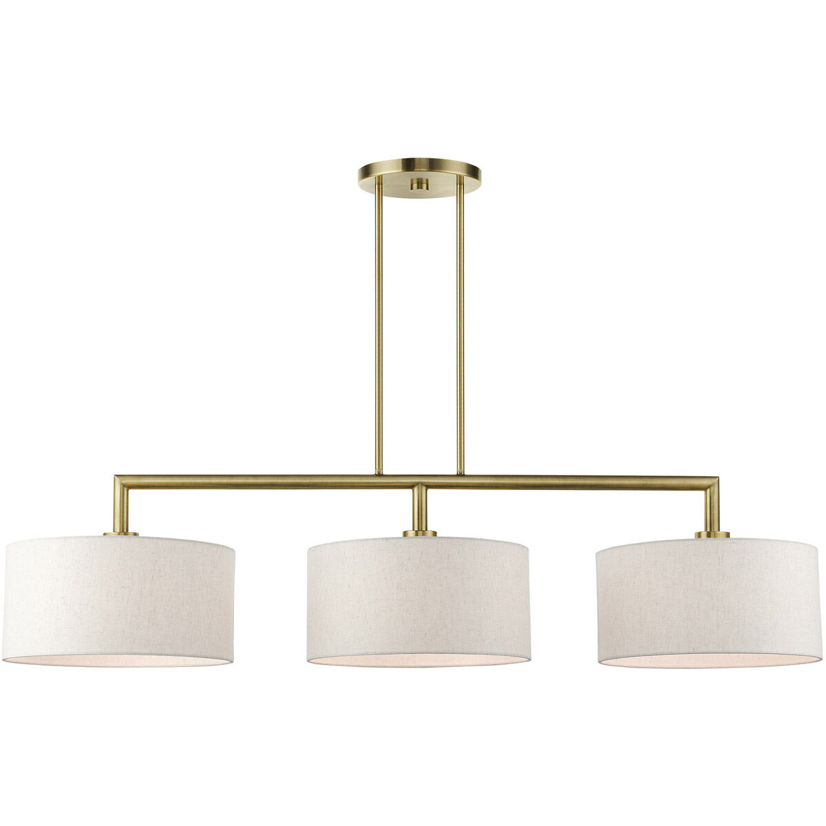 Meridian Linear Chandelier Ceiling Light in Antique Brass