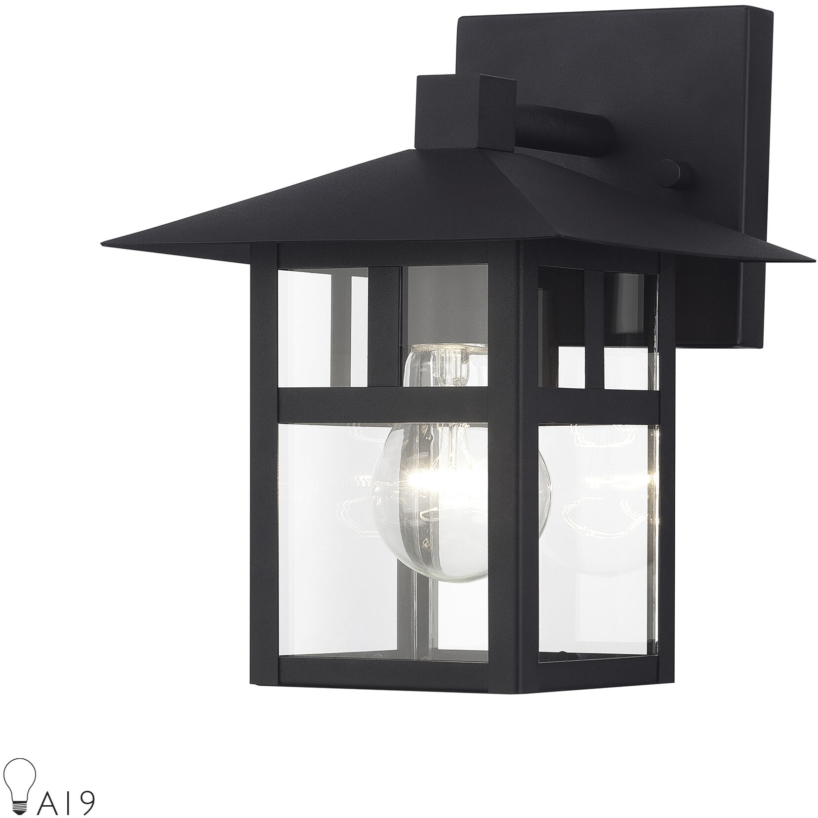 Crestlake 1 Light 9.5 inch Textured Black Outdoor Wall Lantern