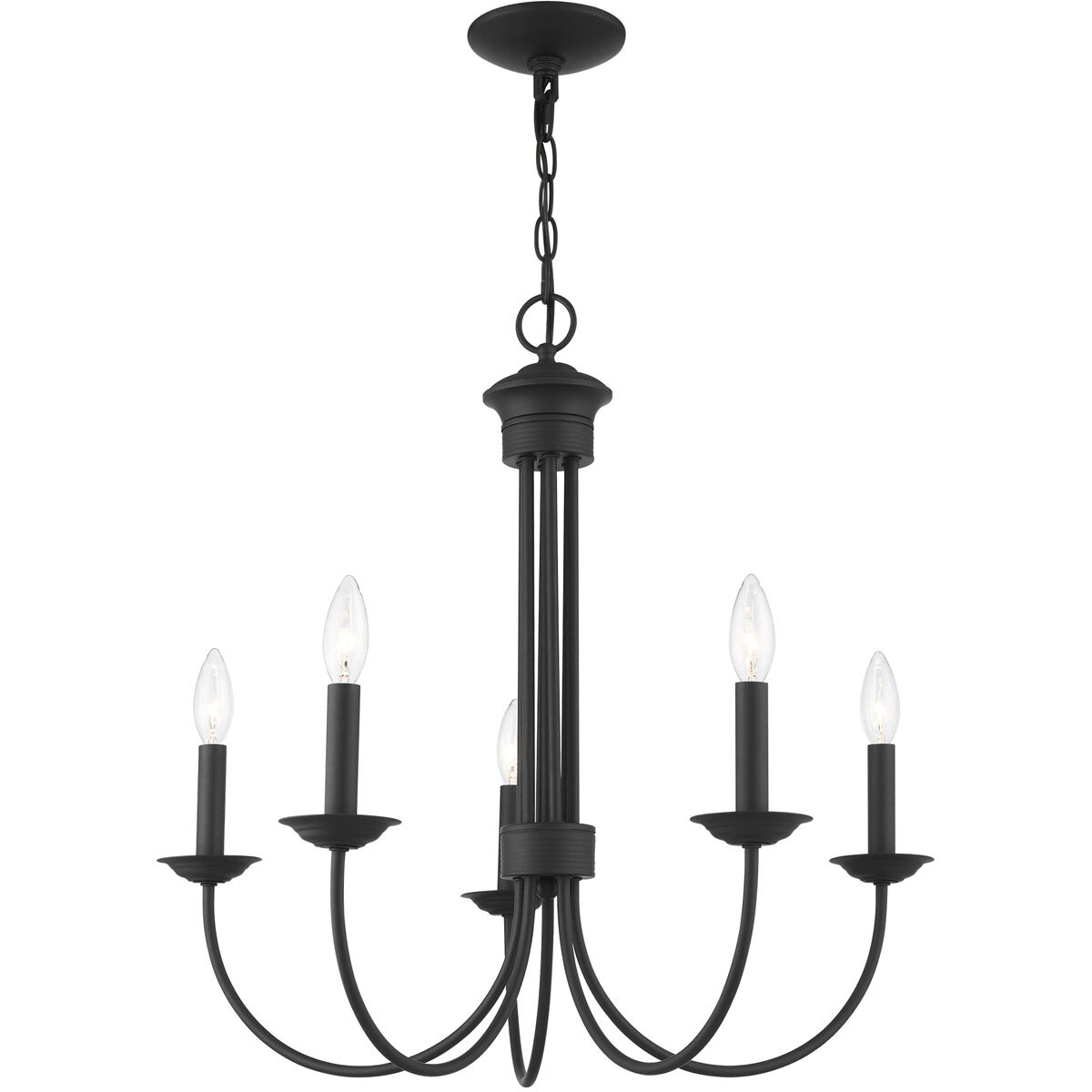 Estate 5 Light 25 inch Black Chandelier Ceiling Light