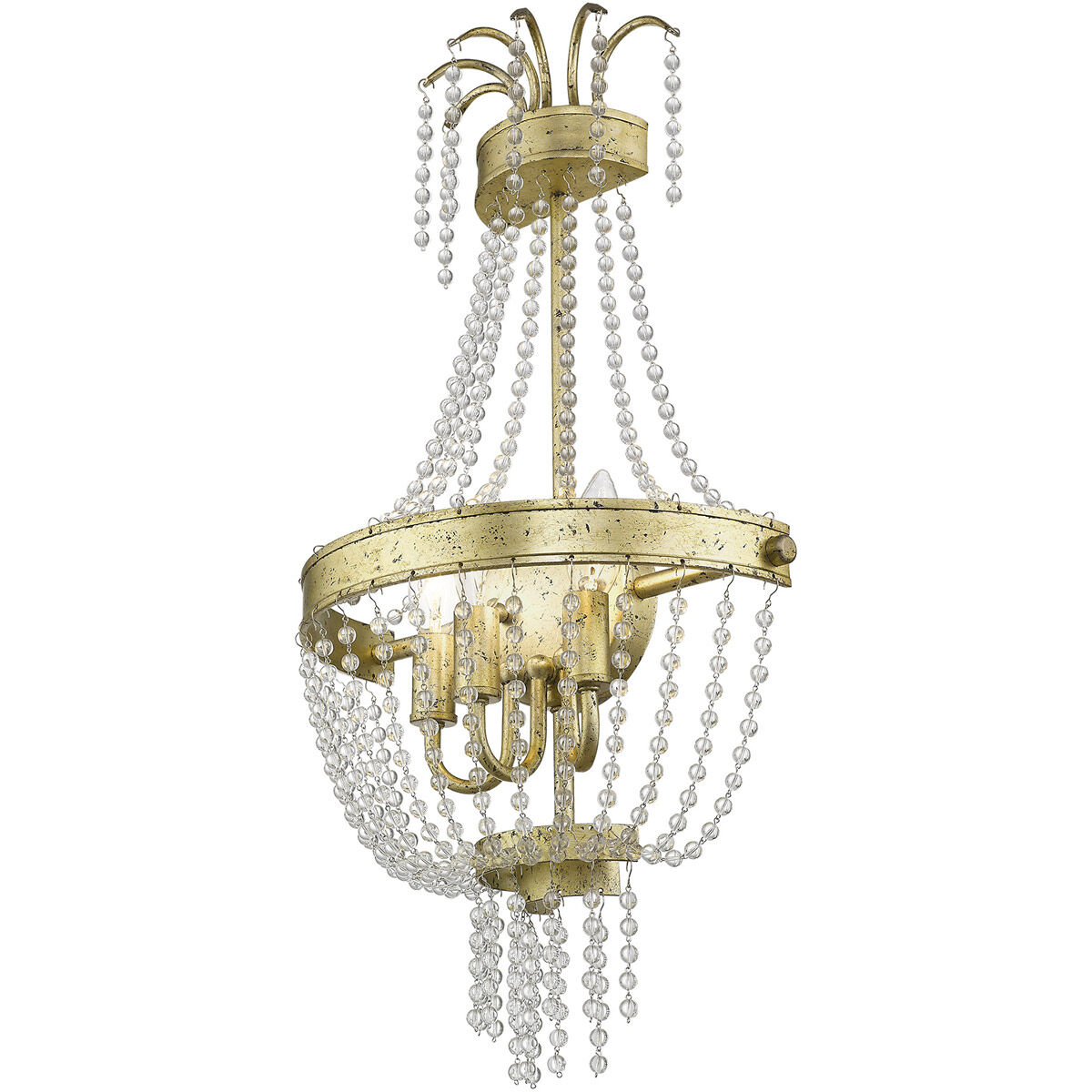 Valentina 3 Light 13 inch Hand Applied Winter Gold Wall Sconce Wall Light