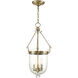 Jefferson 3 Light 12 inch Antique Brass Chain Lantern