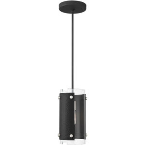 Barcelona 1 Light 8 inch Black with Brushed Nickel Accents Pendant Ceiling Light