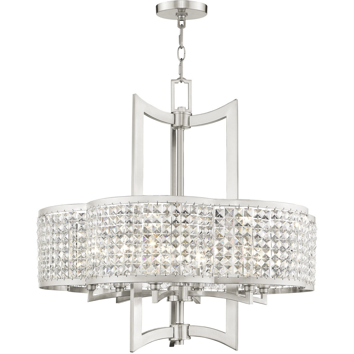 Grammercy 6 Light 26 inch Brushed Nickel Chandelier Ceiling Light