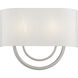 Stratton 2 Light 15 inch Brushed Nickel ADA Wall Sconce Wall Light