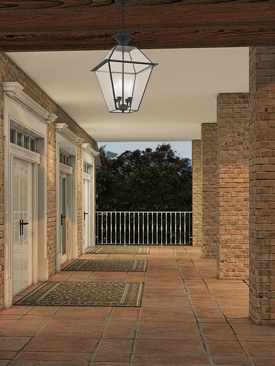 Westover 4 Light 15 inch Black Outdoor Pendant Lantern