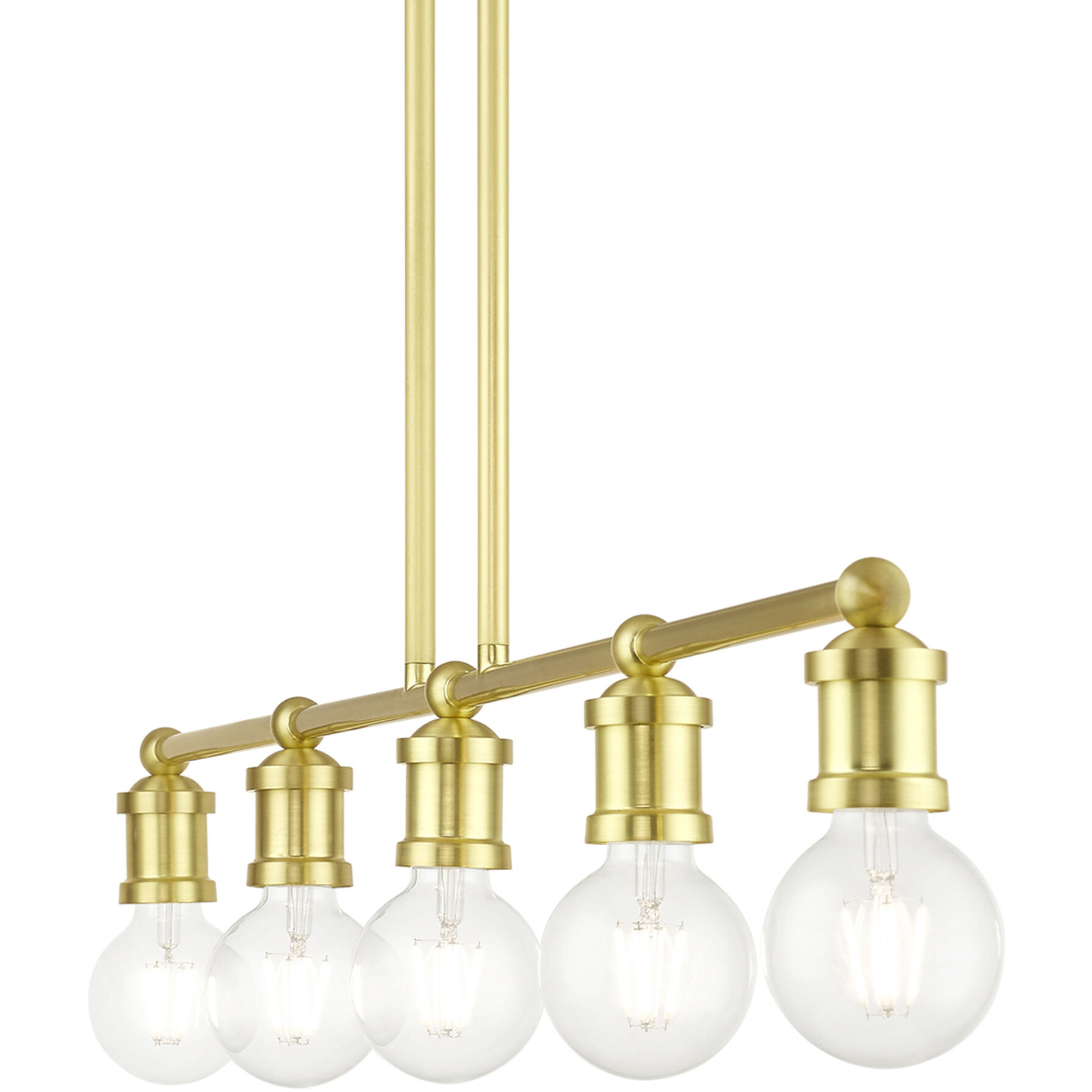 Lansdale 5 Light 40 inch Satin Brass Linear Chandelier Ceiling Light, Large