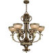 Seville 6 Light 30 inch Palacial Bronze with Gilded Accents Chandelier Ceiling Light