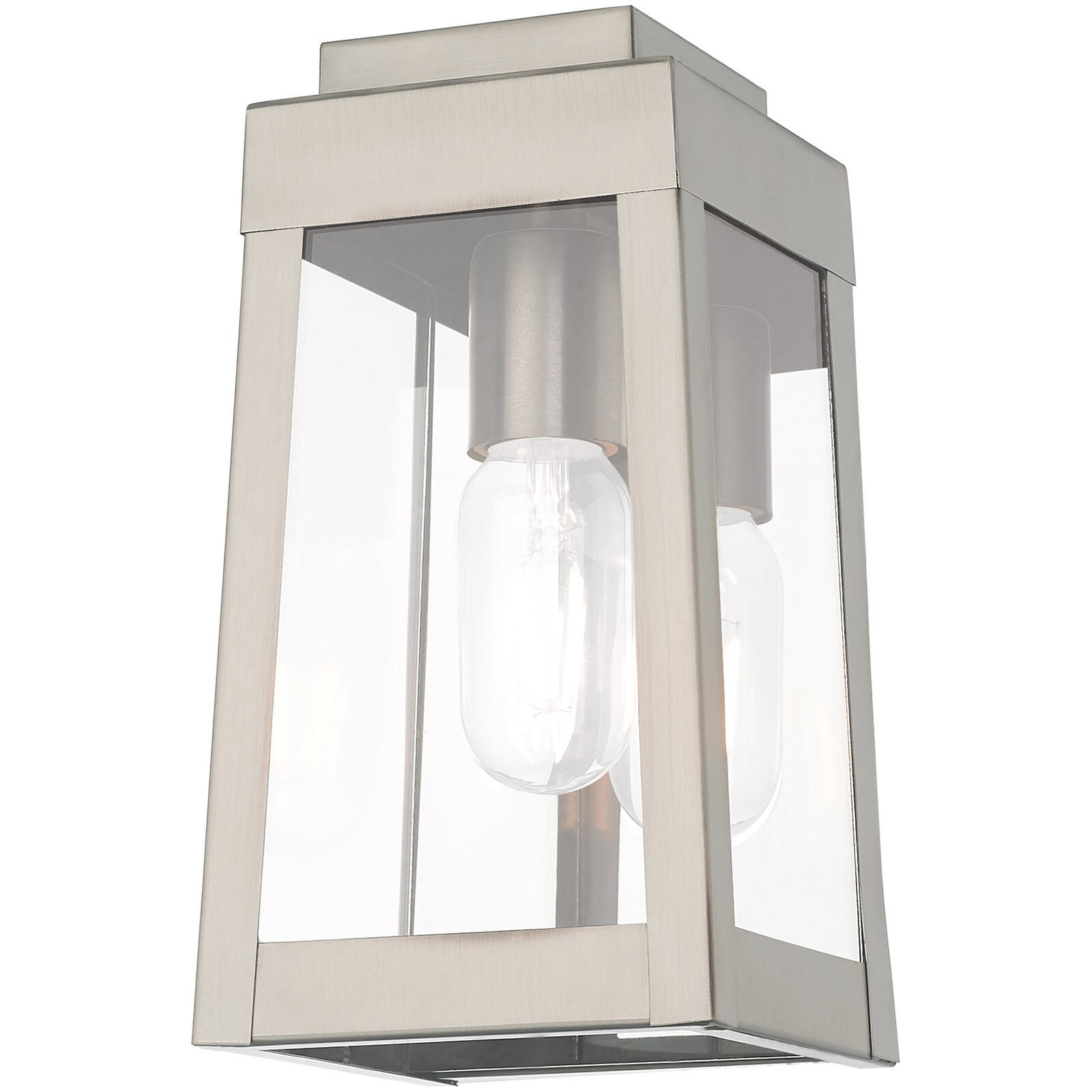Oslo 1 Light 10 inch Brushed Nickel Outdoor Wall Lantern