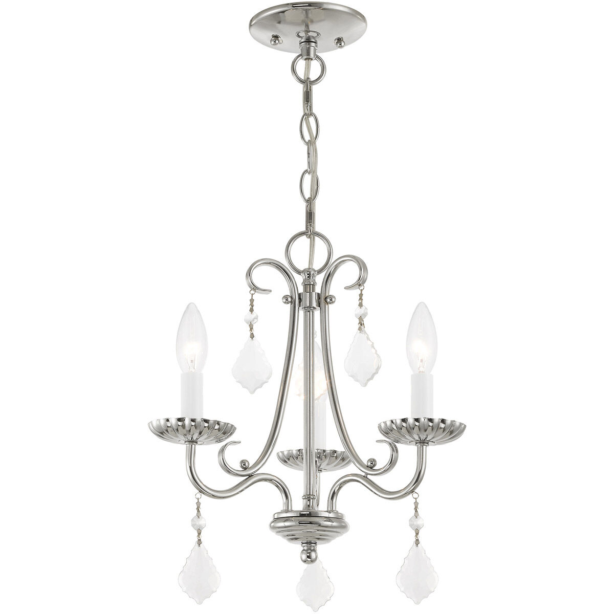 Daphne 3 Light 14 inch Polished Chrome Mini Chandelier Ceiling Light