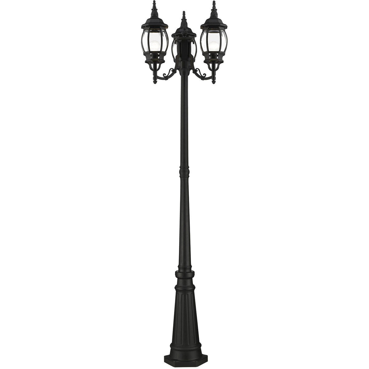 Frontenac 3 Light 84 inch Textured Black Outdoor Post Light