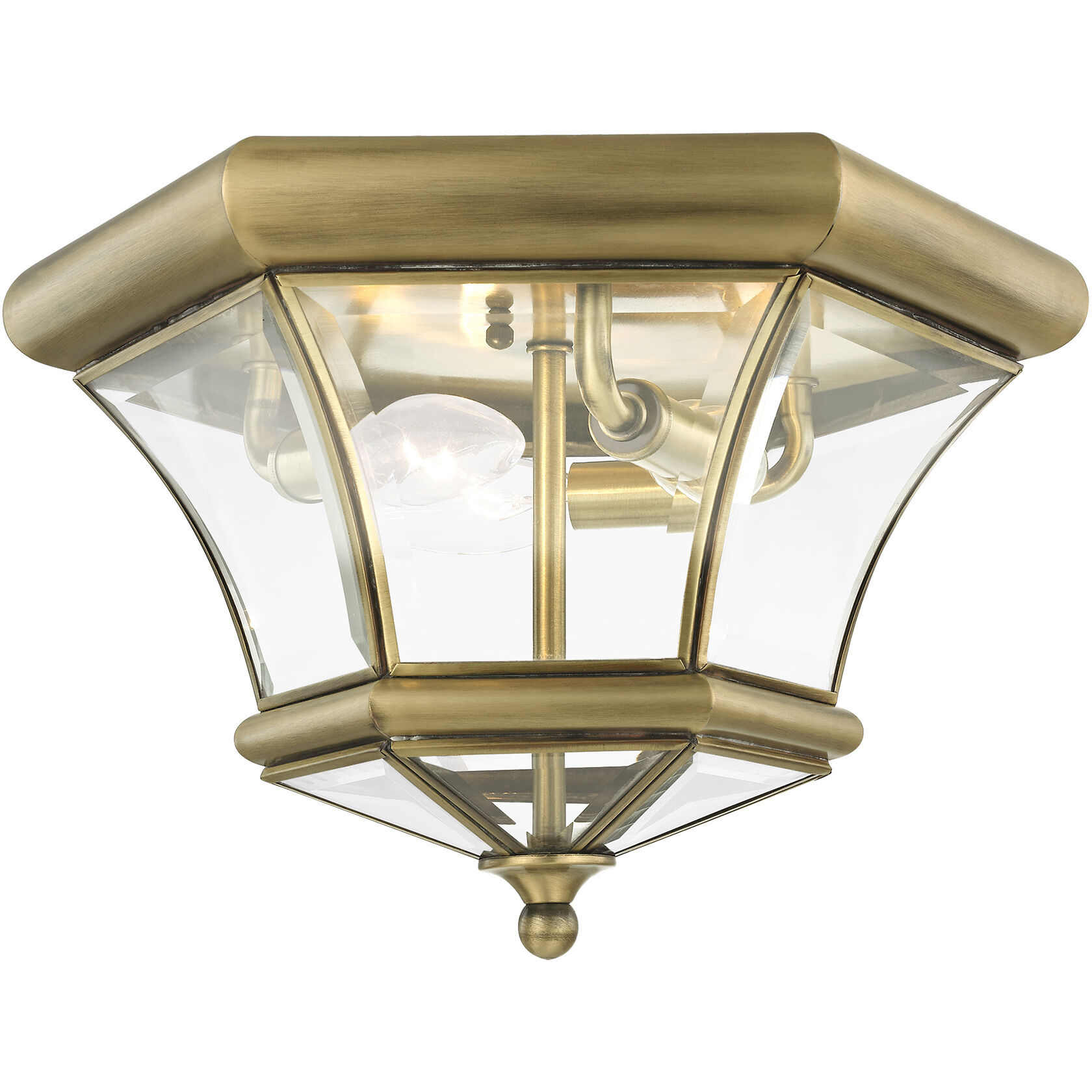 Monterey/Georgetown 3 Light 13 inch Antique Brass Outdoor Ceiling Mount