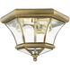 Monterey/Georgetown 3 Light 13 inch Antique Brass Outdoor Ceiling Mount