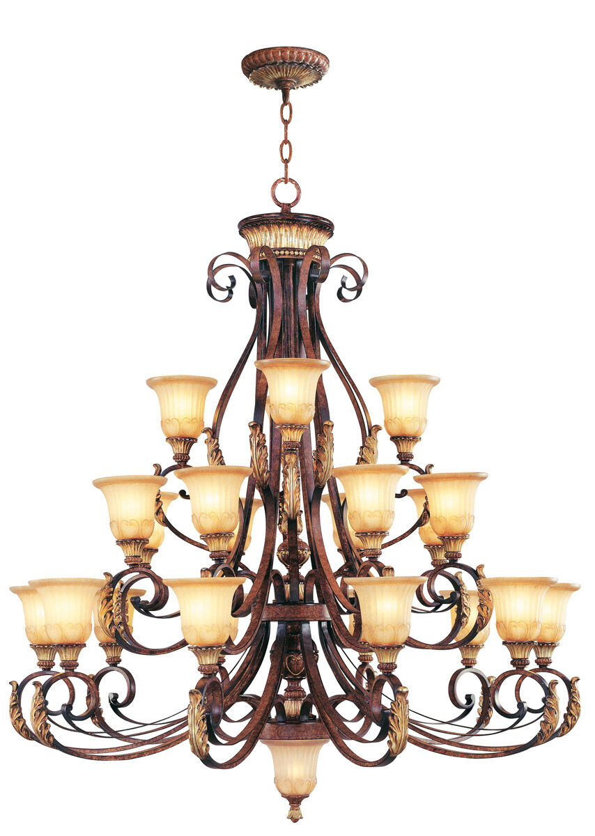 Villa Verona 23 Light 50 inch Verona Bronze with Aged Gold Leaf Accents Chandelier Ceiling Light