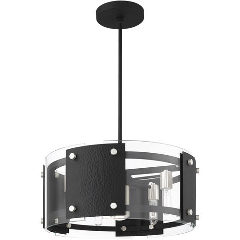 Barcelona 7 Light 8 inch Black with Brushed Nickel Accents Pendant Chandelier Ceiling Light