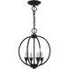Milania 4 Light 13 inch Black with Brushed Nickel Accents Convertible Semi Flush/Chandelier Ceiling Light