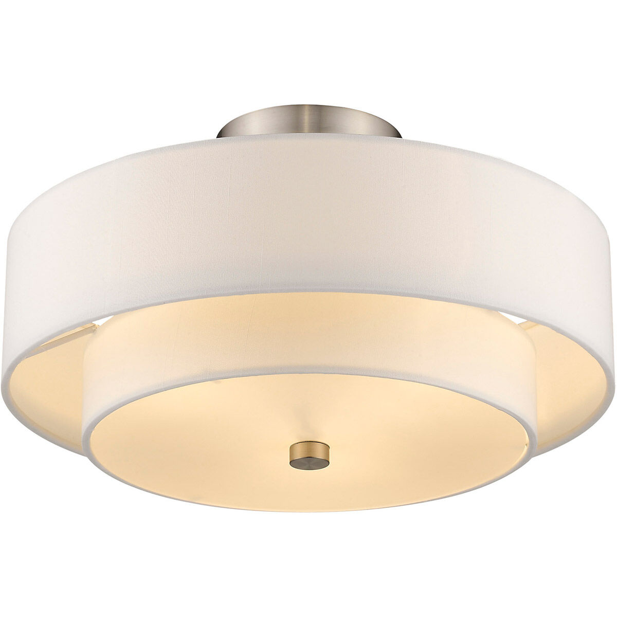 Livex Lighting 51044-91 Claremont 3 Light 15 inch Brushed Nickel