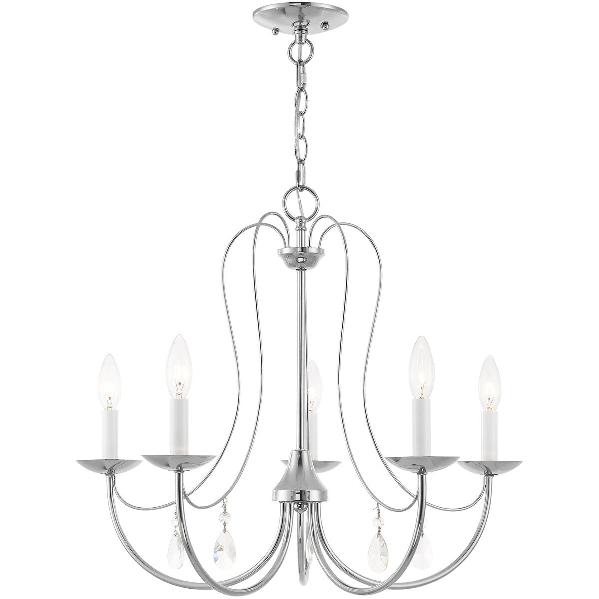 Mirabella 5 Light 24 inch Polished Chrome Chandelier Ceiling Light