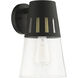Covington 1 Light 7 inch Black with Soft Gold Finish Accents Outdoor Medium Wall Lantern Wall Light, Medium