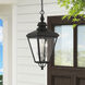 Adams 3 Light 10.63 inch Black with Brushed Nickel Finish Cluster Outdoor Large Pendant Lantern Ceiling Light in Black with Brushed Nickel Accent