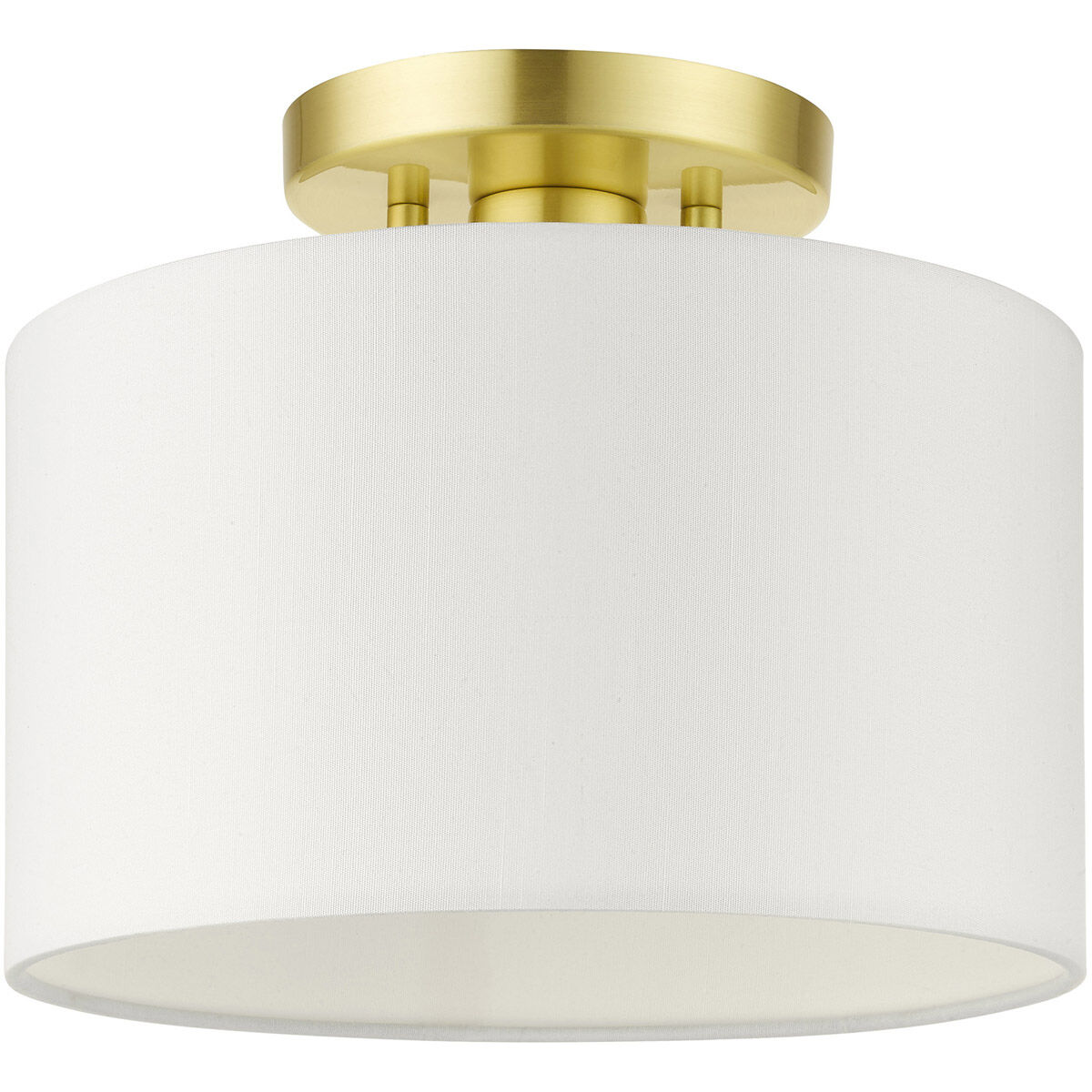 Meridian 1 Light 10 inch Satin Brass Semi Flush Ceiling Light