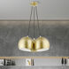 Piedmont 3 Light 22 inch Soft Gold with Polished Brass Accents Globe Pendant Ceiling Light