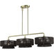 Florell 3 Light 47 inch Antique Brass Linear Chandelier Ceiling Light, Extra Large