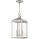 Nyack 3 Light 8.25 inch Brushed Nickel Outdoor Pendant Lantern