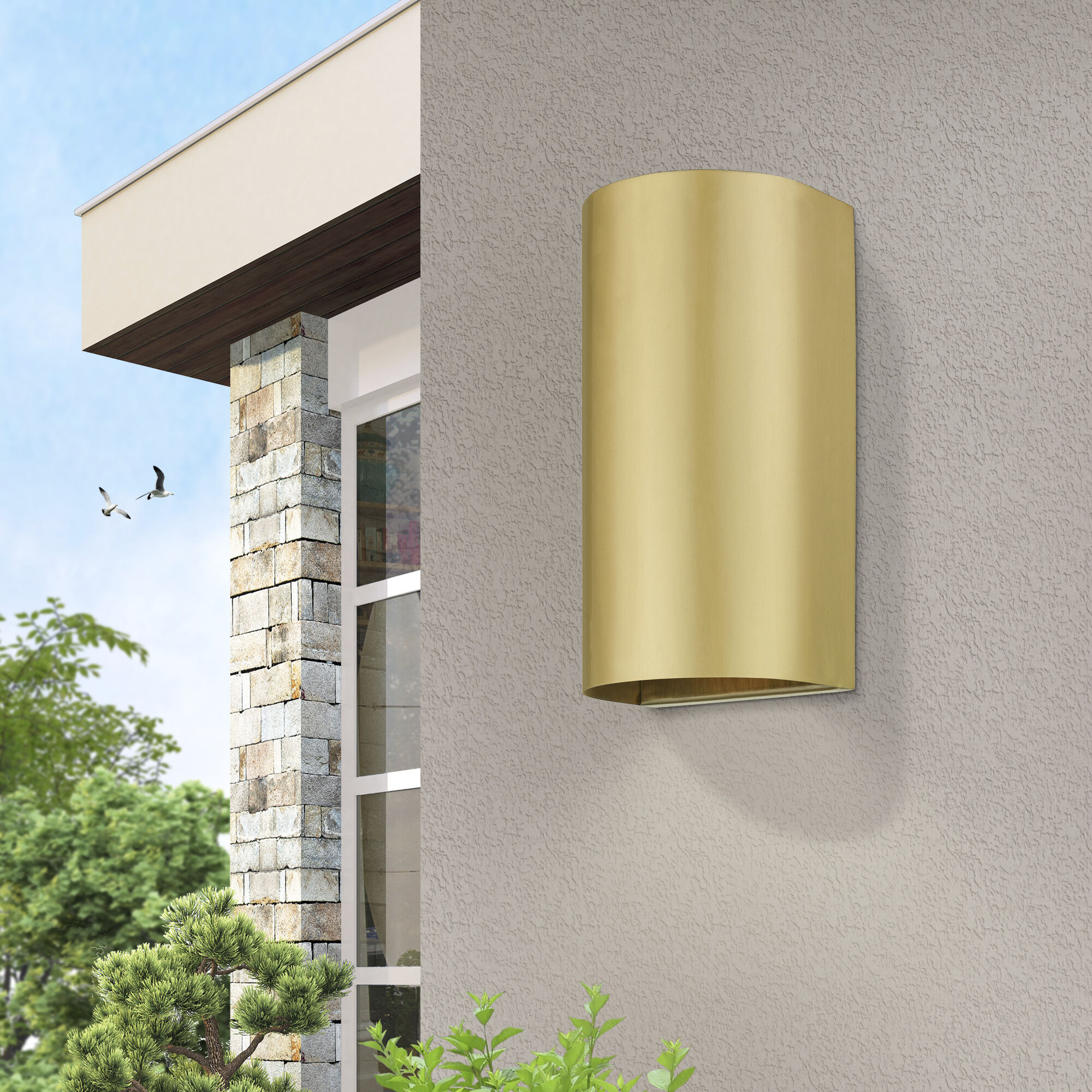 Bond 1 Light 10 inch Satin Gold Outdoor / Indoor Sconce, Medium