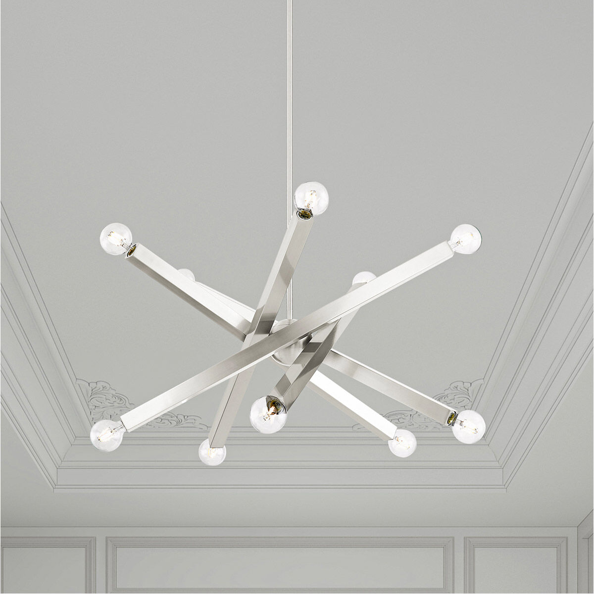 Solna 10 Light 34 inch Brushed Nickel Chandelier Ceiling Light