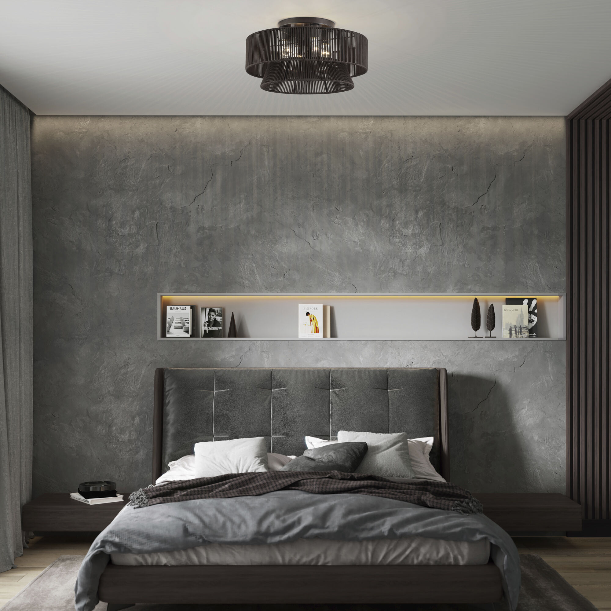 Florell 4 Light 21 inch English Bronze Semi Flush Mount Ceiling Light, Extra Large