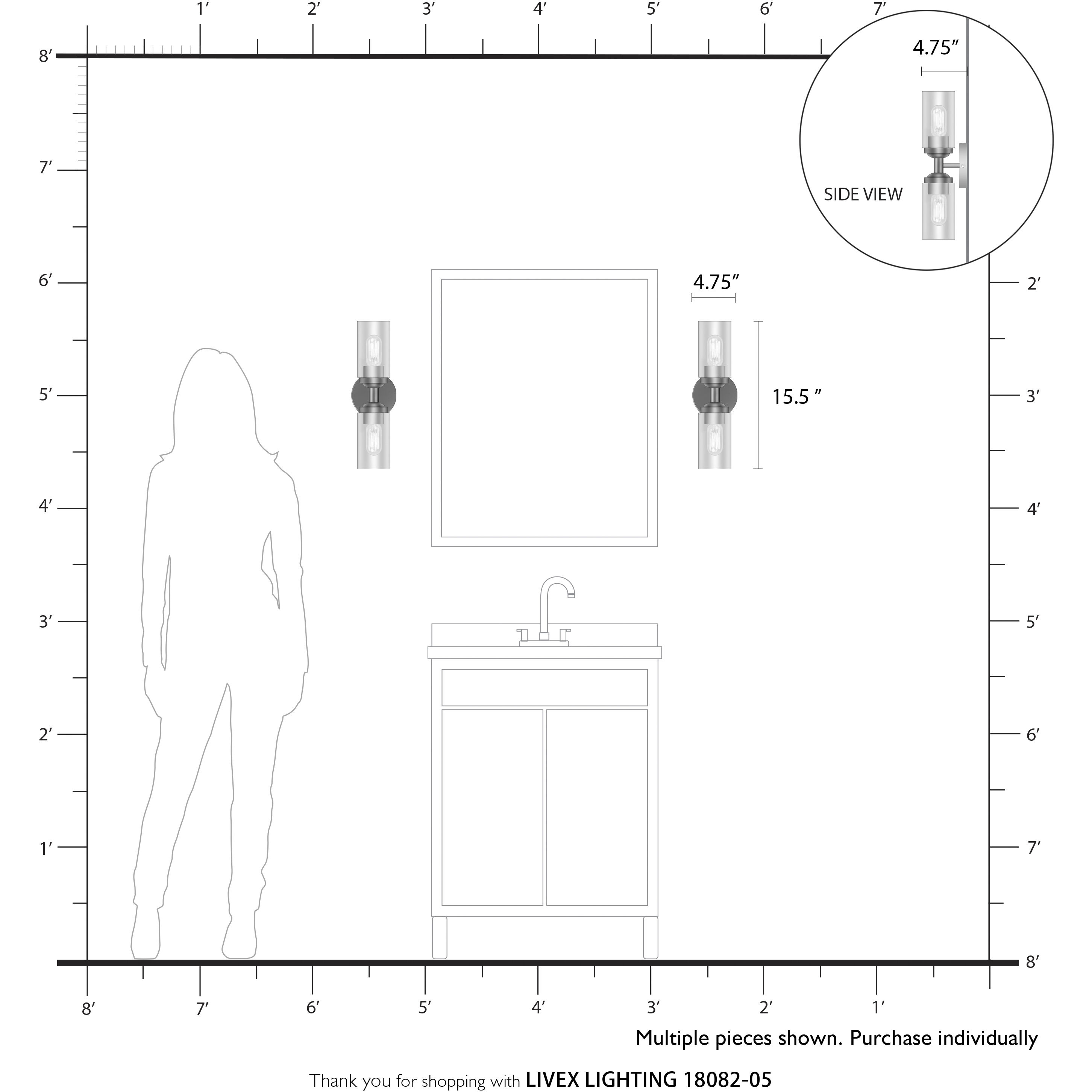 Whittier 2 Light 4.75 inch Polished Chrome Vanity Sconce Wall Light