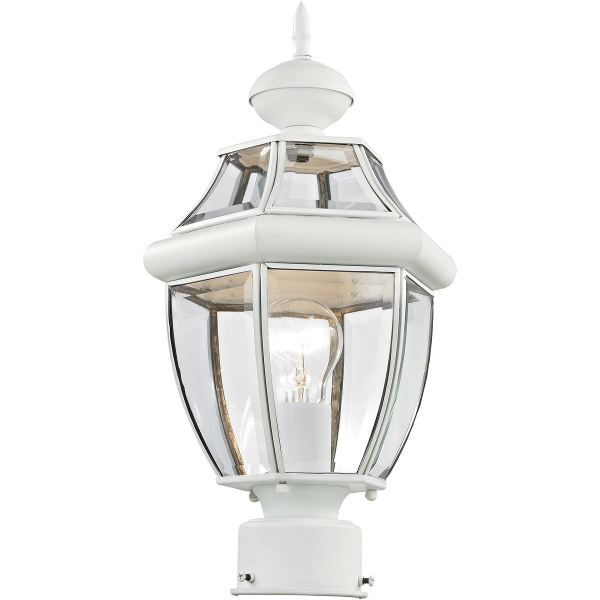 Monterey 1 Light 17 inch White Outdoor Post Top Lantern