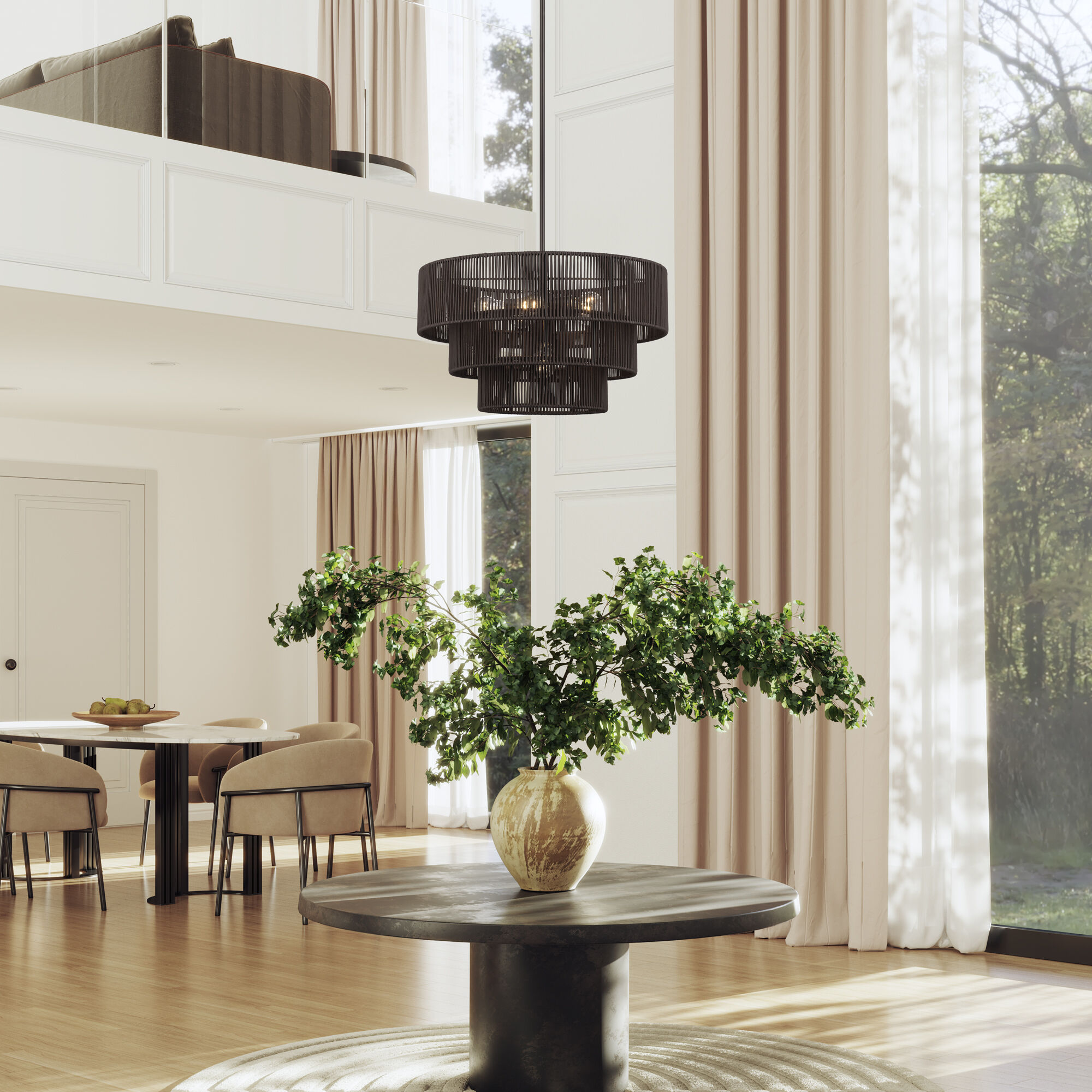 Acordia 6 Light 23 inch English Bronze Pendant Chandelier Ceiling Light