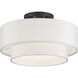 Manorwood 3 Light 15 inch Bronze Semi-Flush Ceiling Light