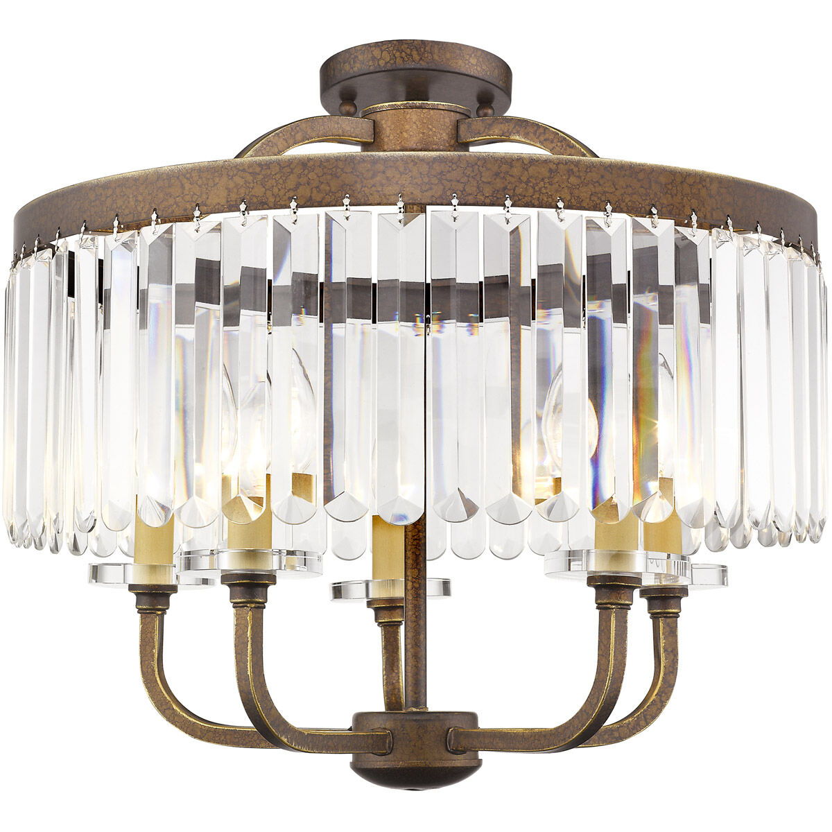 Ashton 5 Light 20 inch Hand Painted Palacial Bronze Convertible Chandelier/Ceiling Mount Ceiling Light