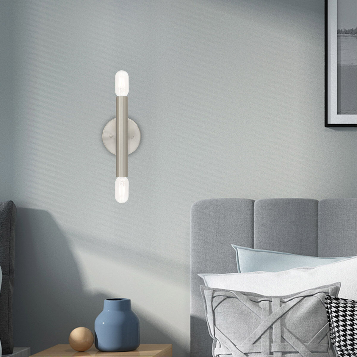 Copenhagen 2 Light 5 inch Brushed Nickel ADA ADA Wall Sconce Wall Light