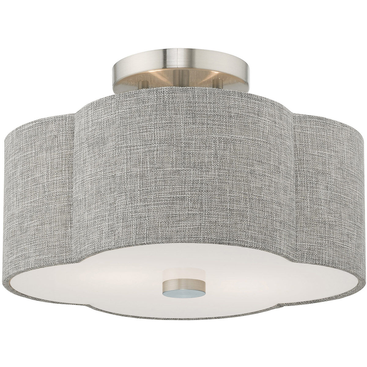Kalmar 2 Light 13 inch Brushed Nickel Semi-Flush Mount Ceiling Light
