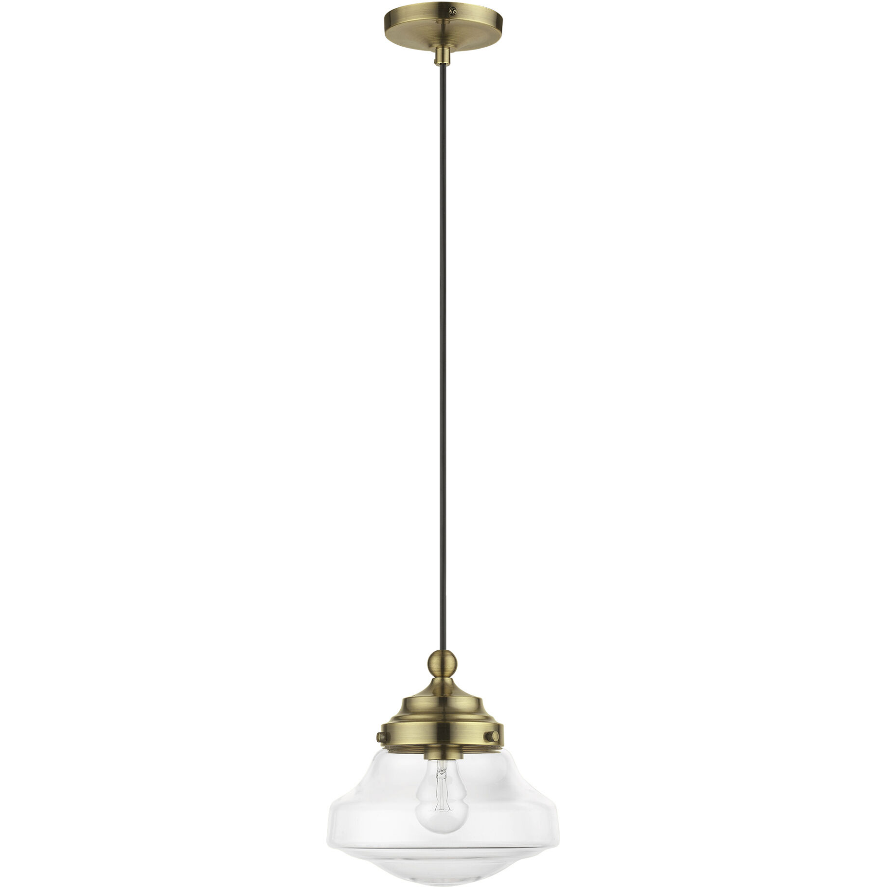 Avondale 1 Light 9 inch Antique Brass Mini Pendant Ceiling Light