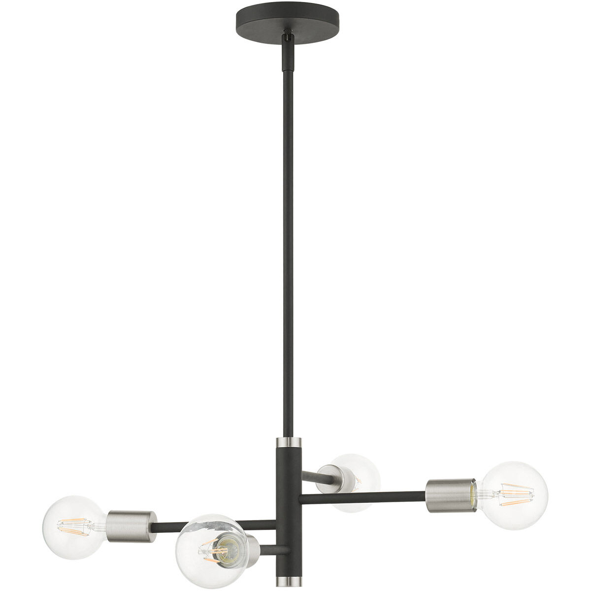 Bannister 4 Light 18 inch Black Chandelier Ceiling Light