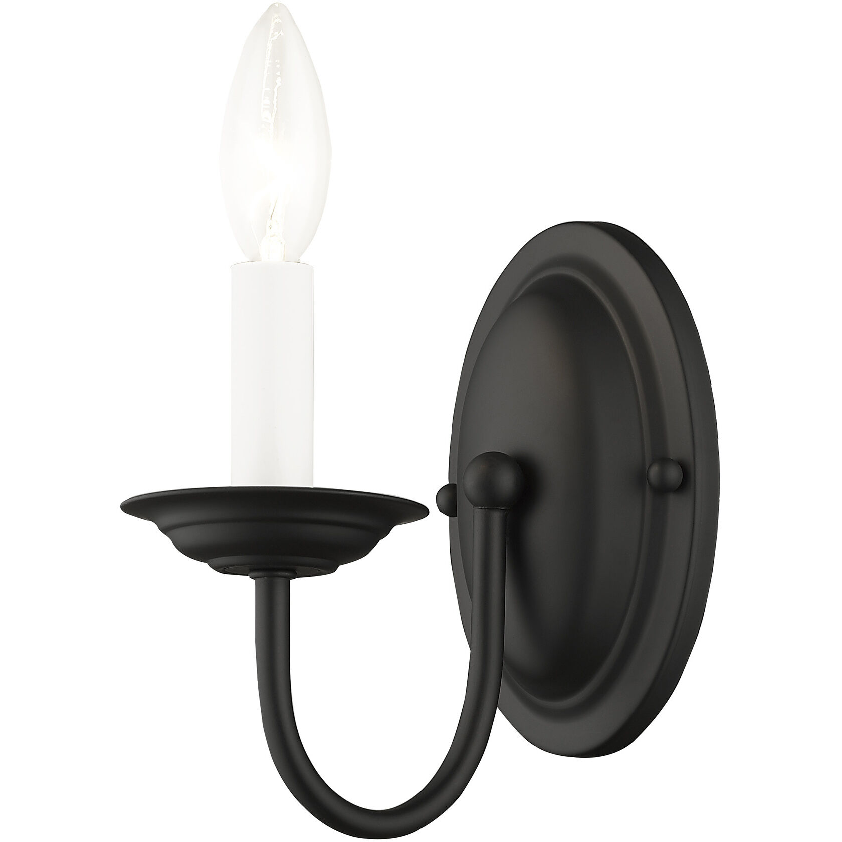 Home Basics 1 Light 4 inch Black Wall Sconce Wall Light