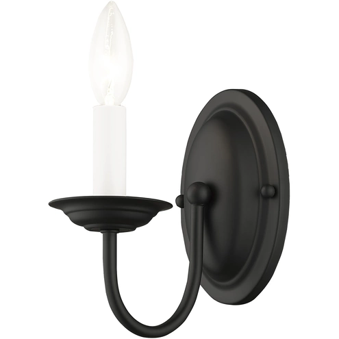 Basic Wall Light Livex 4151-04 Home Basics 1 Light 4 inch Black Wall Sconce Wall Light