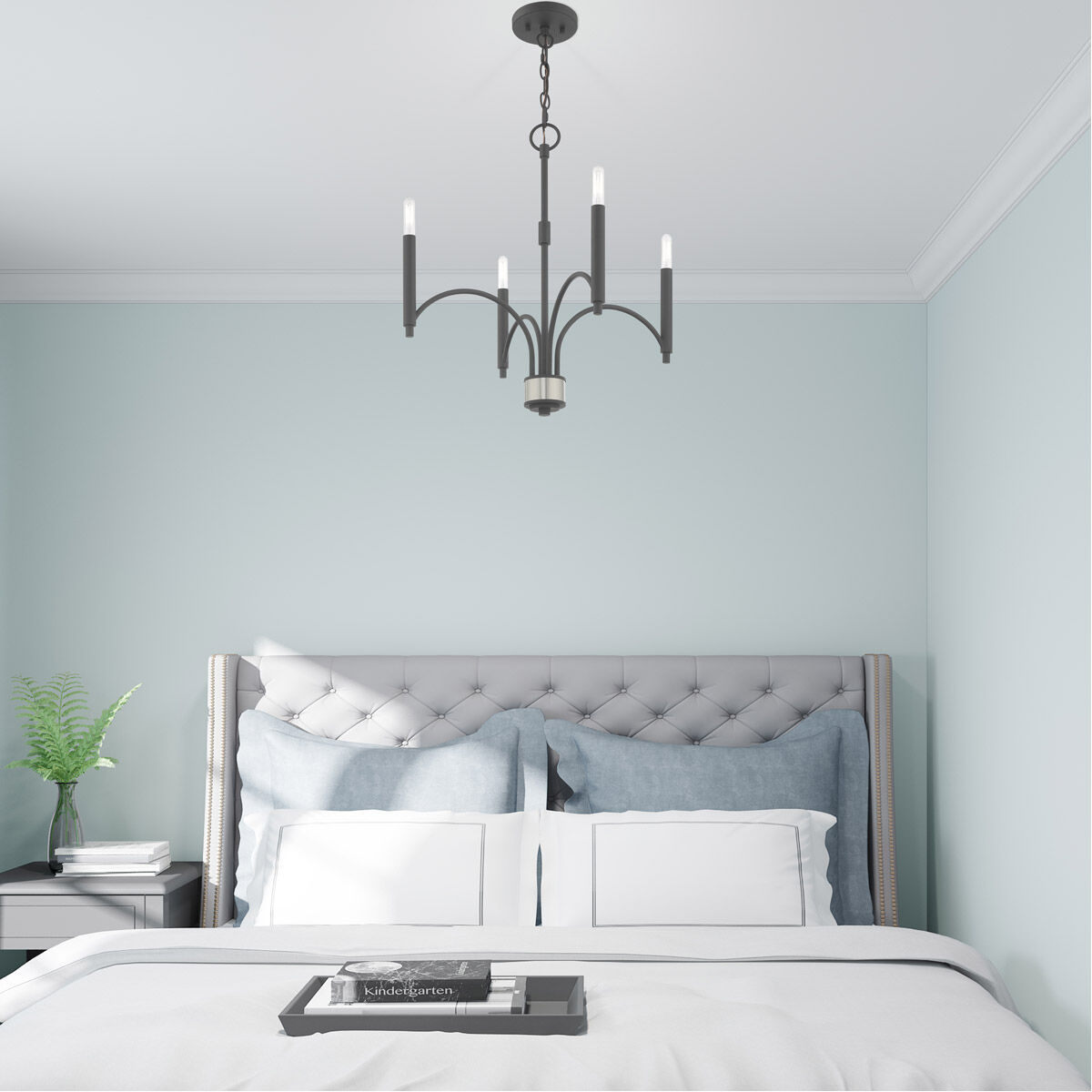 Wisteria 4 Light 20 inch Scandinavian Gray Mini Chandelier Ceiling Light