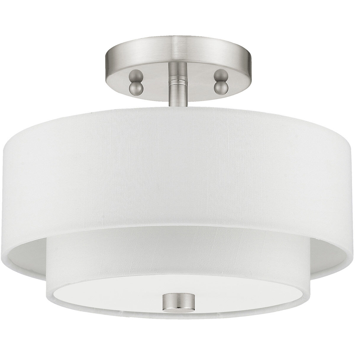 Claremont 2 Light 11 inch Brushed Nickel Semi-Flush Mount Ceiling Light