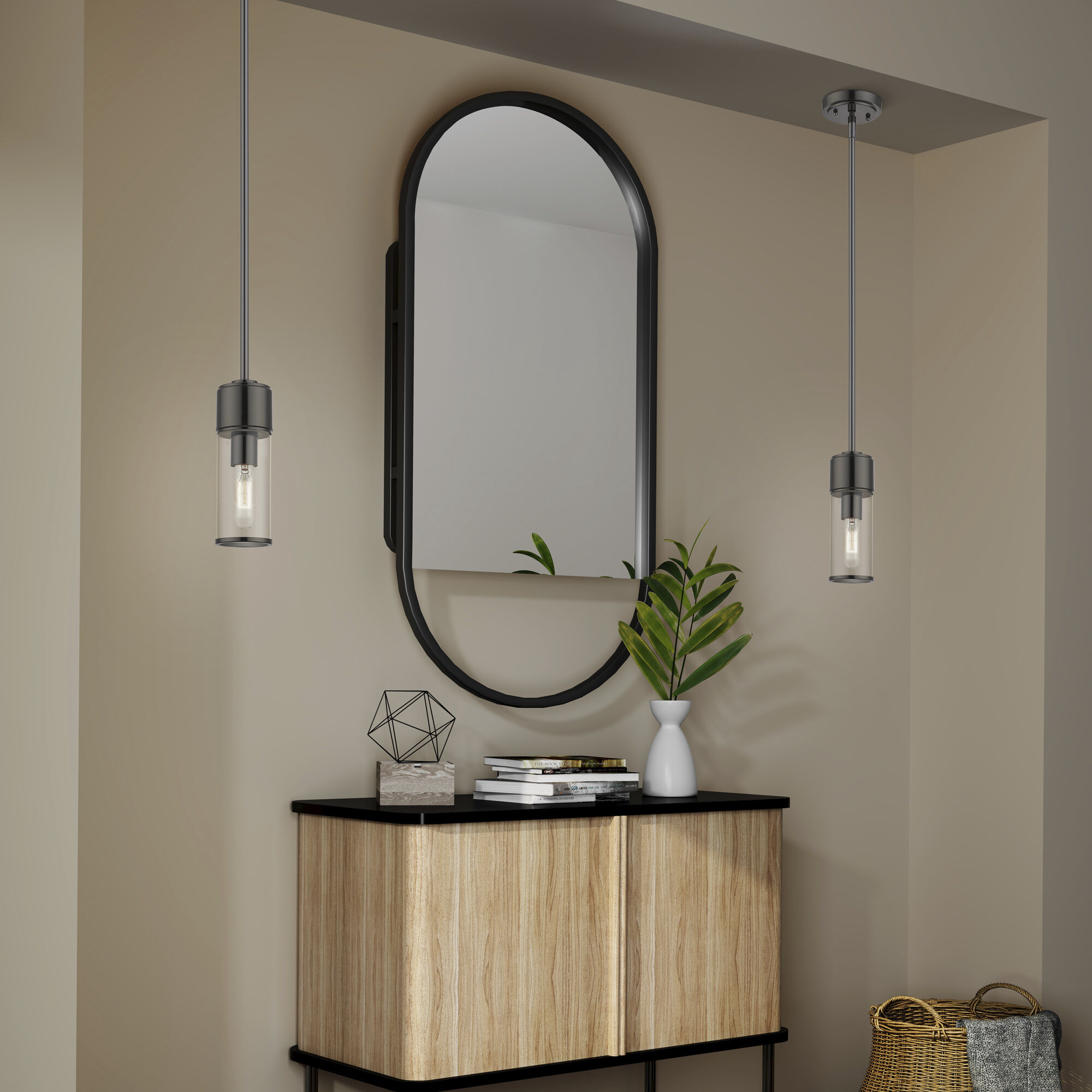 Quincy 1 Light 4.75 inch Black Chrome Mini Pendant Ceiling Light