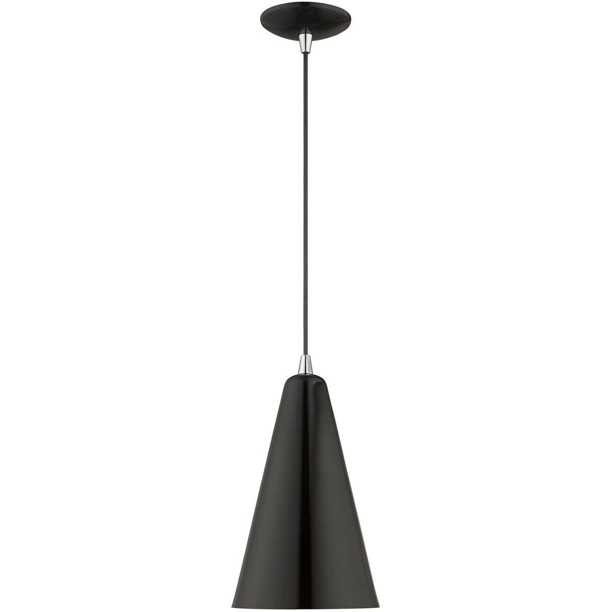 Allison 1 Light 7 inch Shiny Black Mini Pendant Ceiling Light