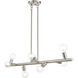 Bannister 8 Light 42 inch Brushed Nickel Linear Chandelier Ceiling Light, Large