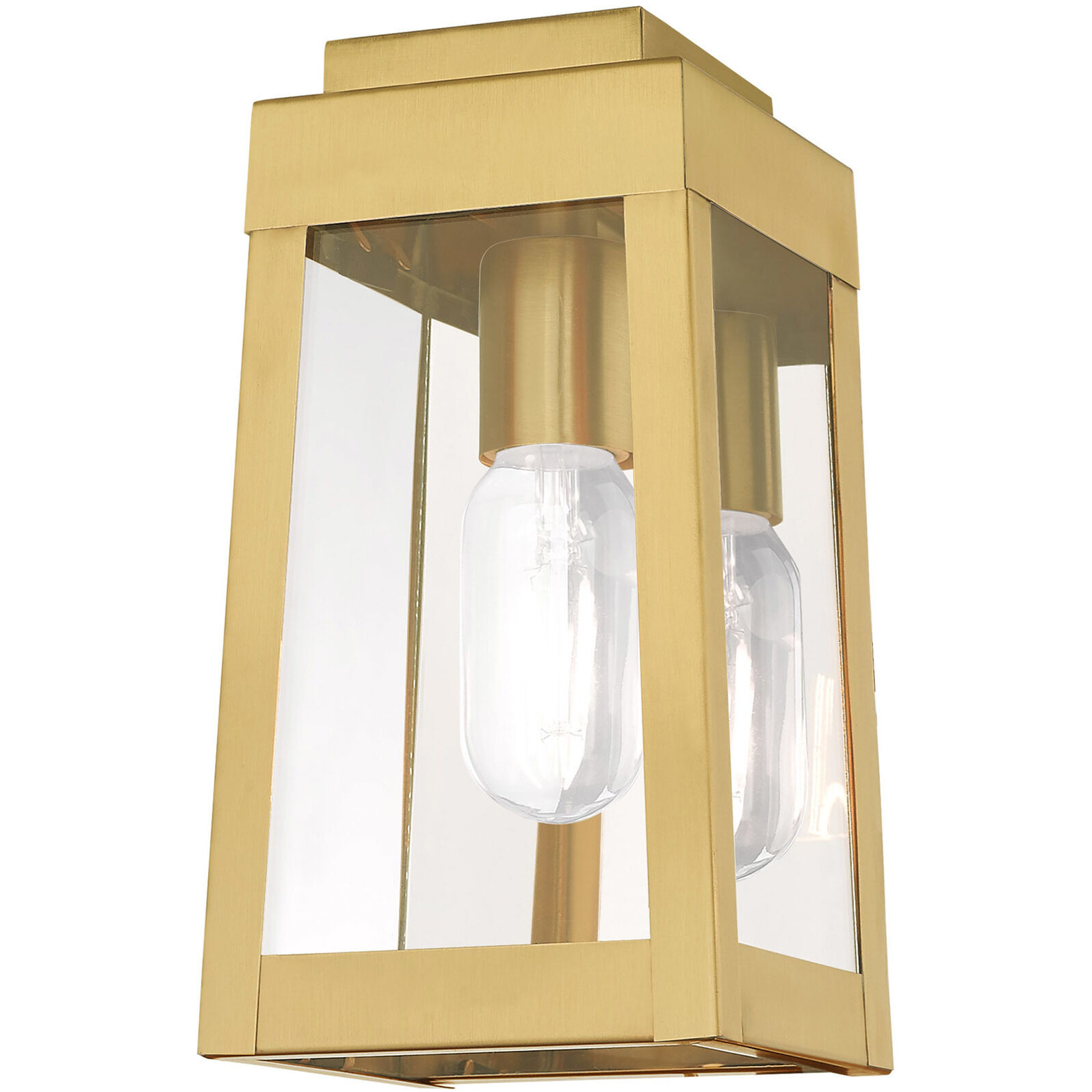 Oslo 1 Light 10 inch Satin Brass Outdoor Wall Lantern