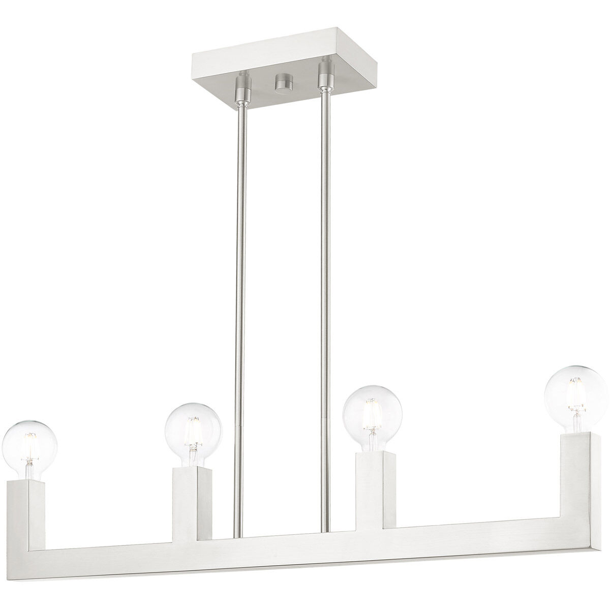 Solna 4 Light 34 inch Brushed Nickel Linear Chandelier Ceiling Light
