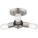 Copenhagen 3 Light 14 inch Brushed Nickel Semi-Flush Mount Ceiling Light